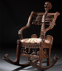 Russian Carved Rocking Chair by Unknown Designer