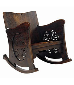 Decorative Oak Rocker by Charles Rohlfs